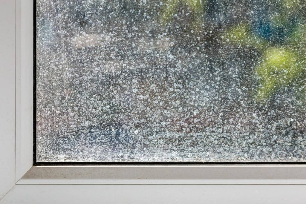 Špinavé okno v domě